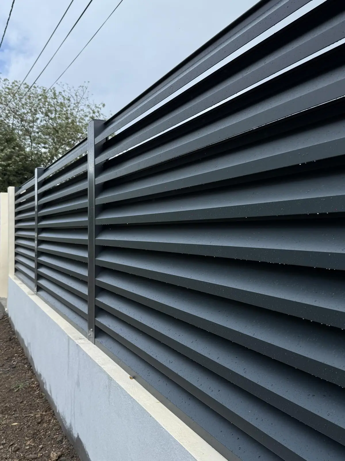 Clôture ventelle aluminium anthracite